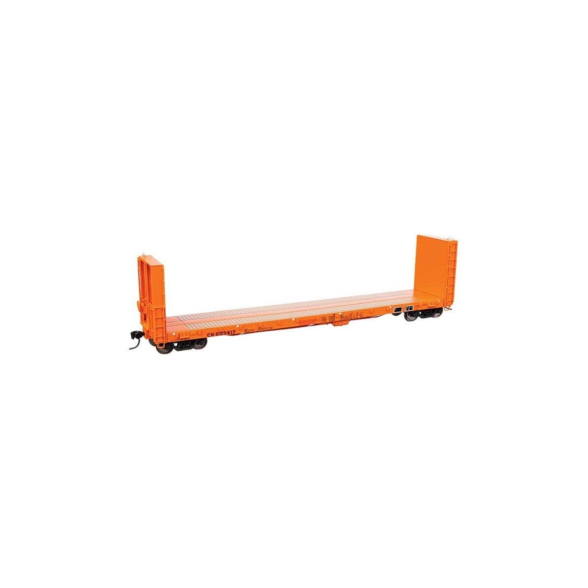 50′ CC&F Bulkhead Flatcar - Ready to Run -- Canadian National (Orange) 603417, HO, WalthersProto 104353