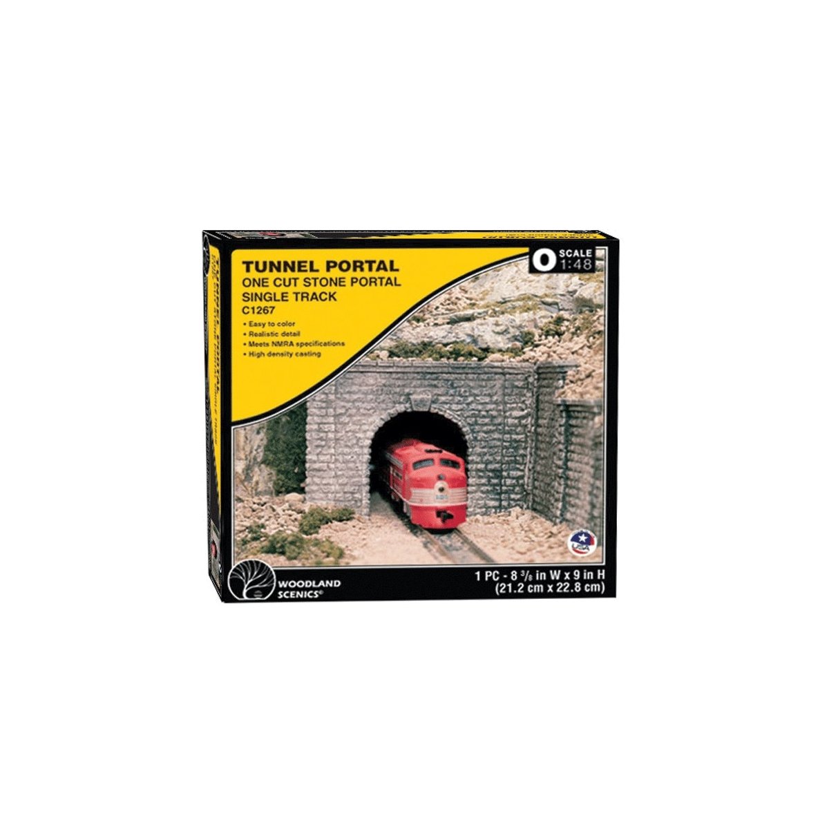 Cut-Stone Tunnel Portal -- 8-3/8 x 9′ 21.2 x 22.8cm, O Woodland Scenics 1267