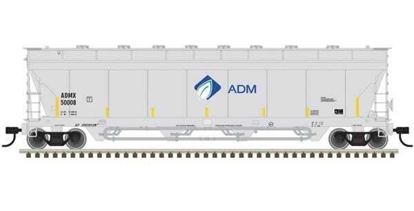 Pressureaide Centerflow Covered Hopper - Ready to Run - Master(R) -- ADM 50076 (gray,, N, Atlas Model Railroad Co. 50006072