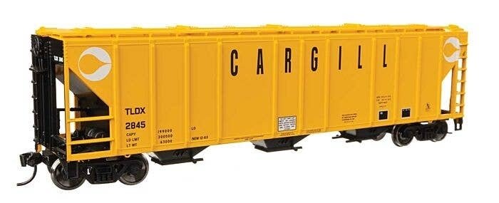 50′ Pullman-Standard PS2-CD 4427 3-Bay Covered Hopper - Ready to Run -- Cargill TLDX 2845, HO, WalthersMainline 49406