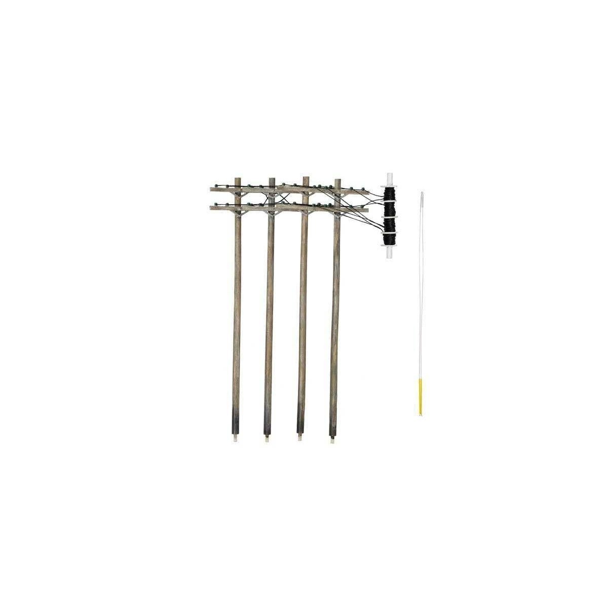 Pre-Wired Poles - Utility System -- Double Crossbar, O Woodland Scenics 2281