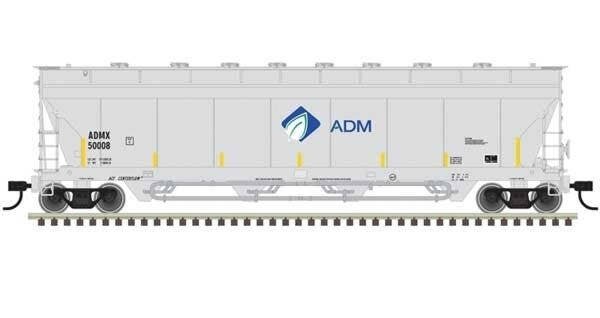 Pressureaide Centerflow Covered Hopper - Ready to Run - Master(R) -- ADM 50016 (gray,, N, Atlas Model Railroad Co. 50006071