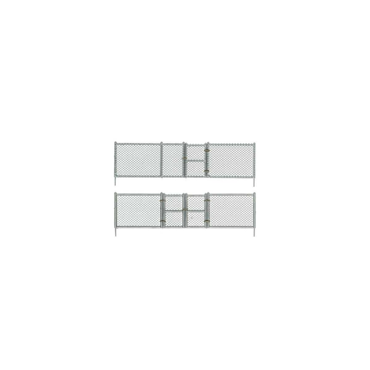 Chain Link Fence - Kit with Gates, Hinges & Planter Pins -- Total Scale Length: 192′ 58.5m, HO Woodland Scenics 2983