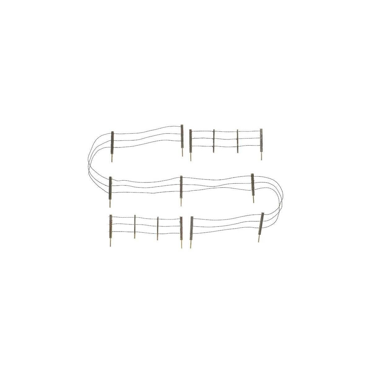 Barbed Wire Fence - Kit with Gates, Hinges & Planter Pins -- Total Scale Length: 192′ 58.5m, N Woodland Scenics 2990