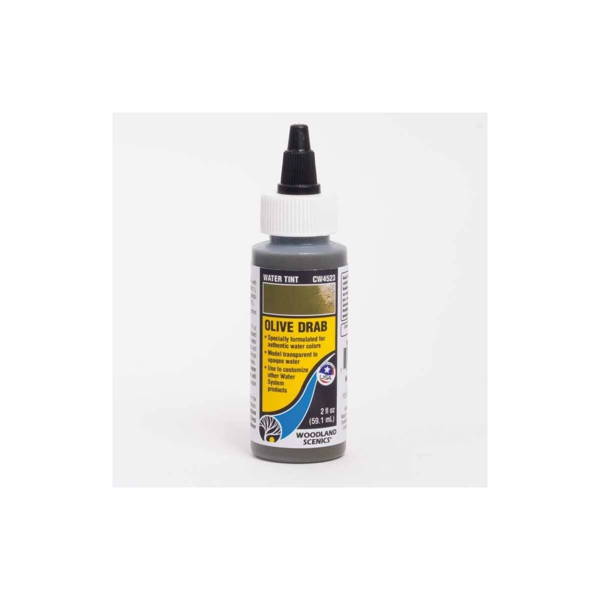 Water Tint - Water System - 2oz 59.1mL -- Olive Drab, ALL Woodland Scenics 4523