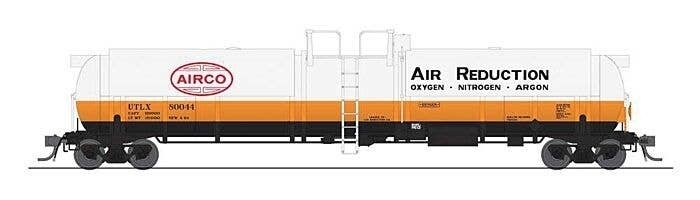 High-Capacity Cryogenic Tank Car 2-Pack - Ready to Run -- AirCo (white, orange, black, A, HO, Broadway Limited Imports 8032