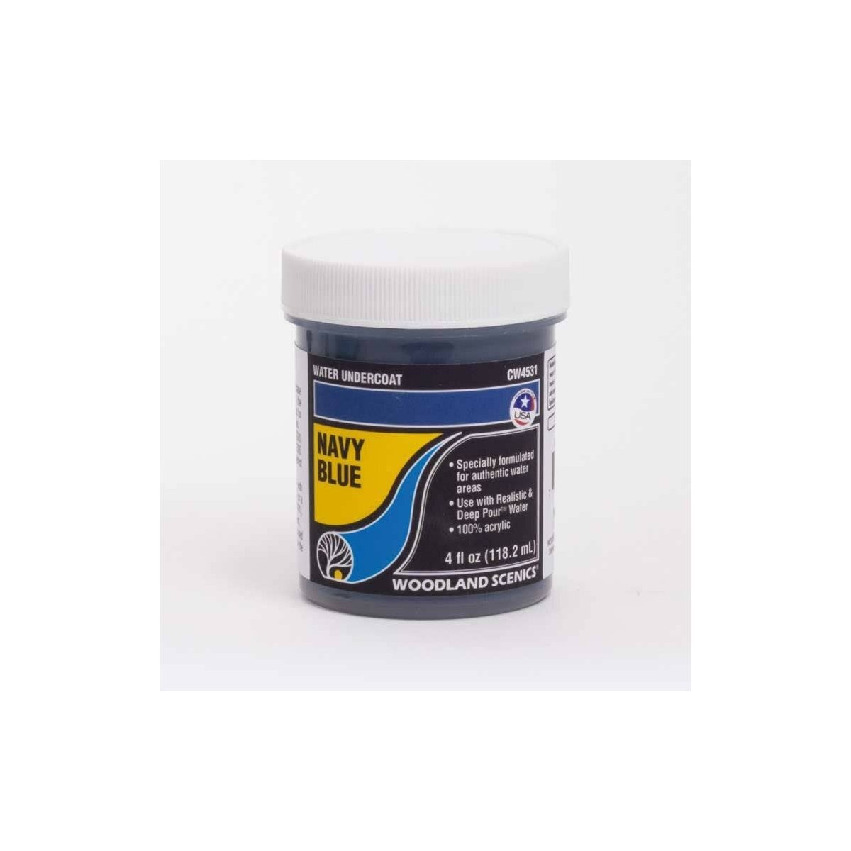 Water Undercoat - Water System - 4oz 118mL -- Navy Blue, ALL Woodland Scenics 4531