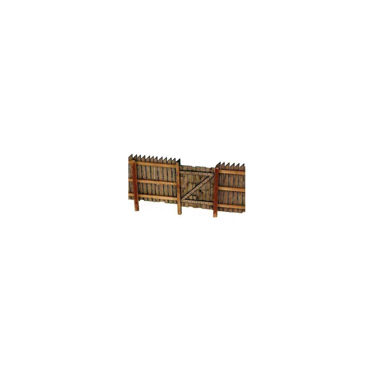 Sawtooth Board Fence -- Laser-Cut Wood Fence - 90 Scale Feet Total, HO B.T.S. 23029