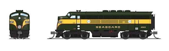 EMD F3A - Standard DC - Stealth -- Seaboard Air Line 4028 (green, yellow, red), N, Broadway Limited Imports 9231