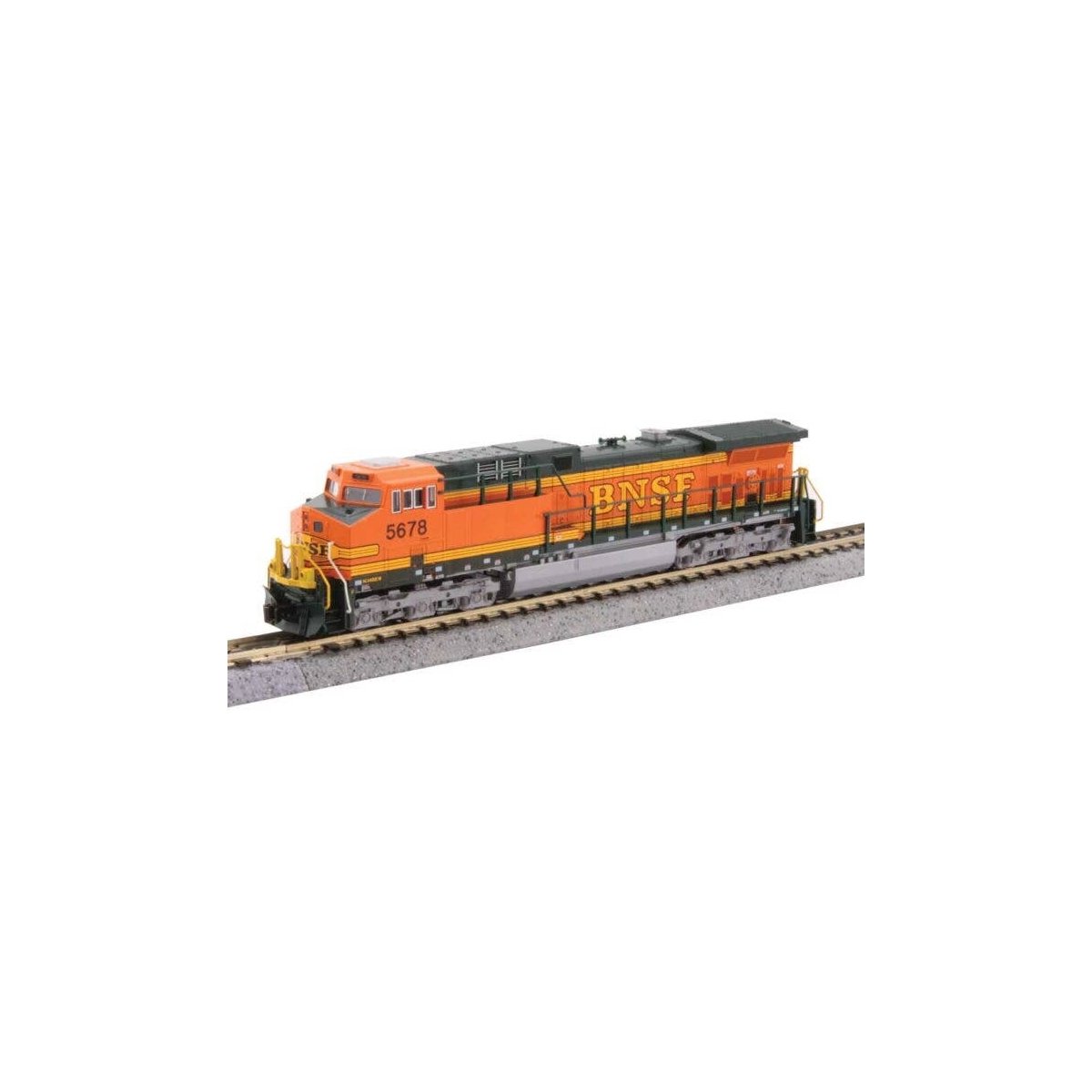 GE AC4400CW - Standard DC -- BNSF Railway 5678 (H1, orange, Pullman Green, yellow), N, Kato USA Inc 1767115