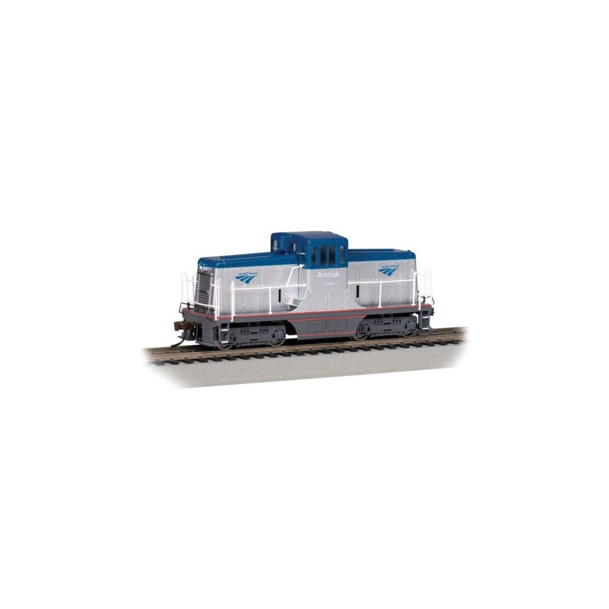 GE 44-Ton Switcher - Sound and DCC -- Amtrak 1000 9silver, blue, red, black), HO, Bachmann Industries 68205
