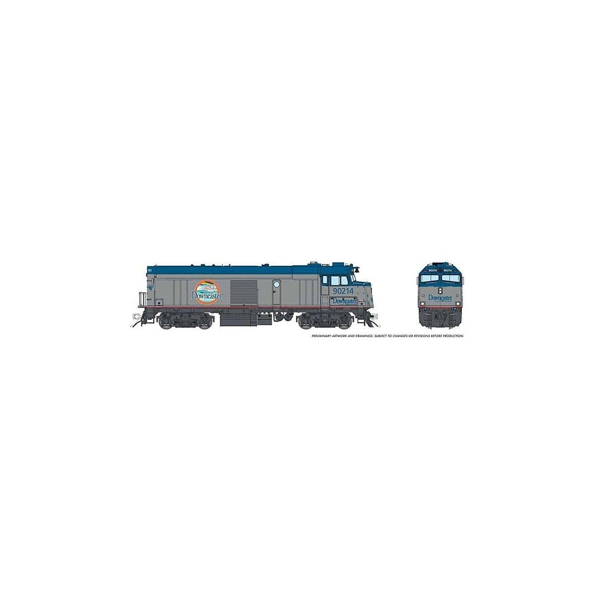 Amtrak NPCU Cabbage Cab Car - Sound and DCC -- Amtrak 90214 (Phase V Downeaaster Scheme, silve, HO, Rapido Trains Inc 81520