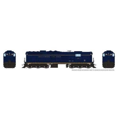 EMD SD9 High Nose - ESU LokSound and DCC -- Baltimore & Ohio 769 (blue, yellow Roman Lettering, HO, Rapido Trains Inc 50616