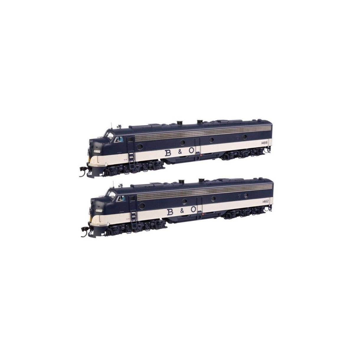 EMD E8 A-A - Standard DC -- Baltimore & Ohio 1462, 1466, HO, WalthersProto 49908