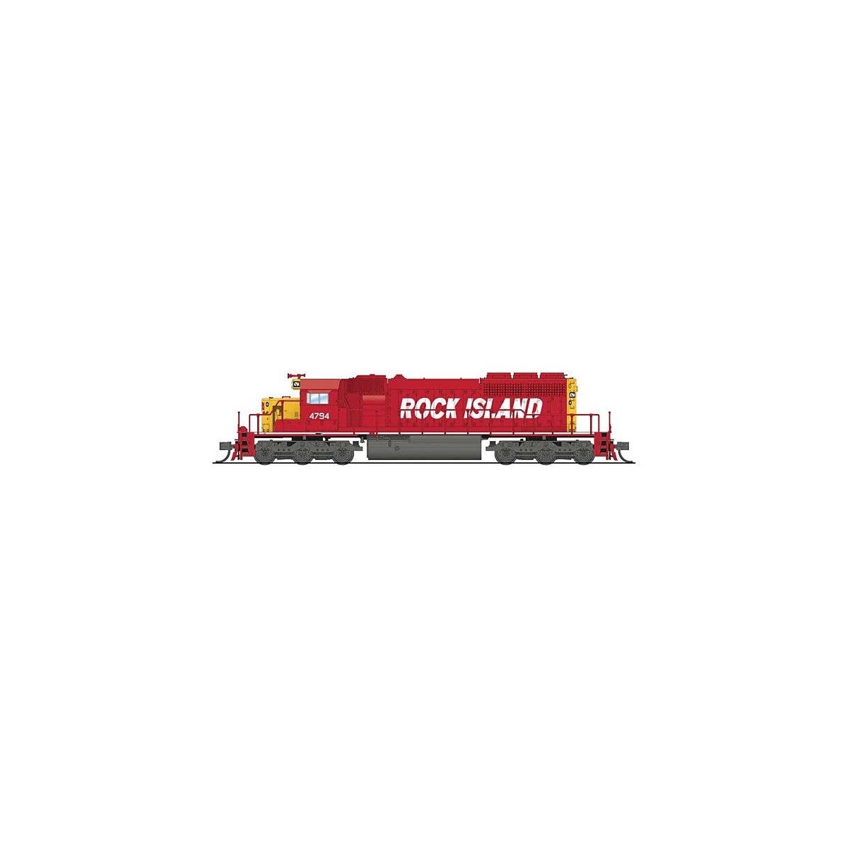 EMD SD40-2 Low Nose - Standard DC - Stealth -- Rock Island 4794 (red, yellow, white), N, Broadway Limited Imports 9489