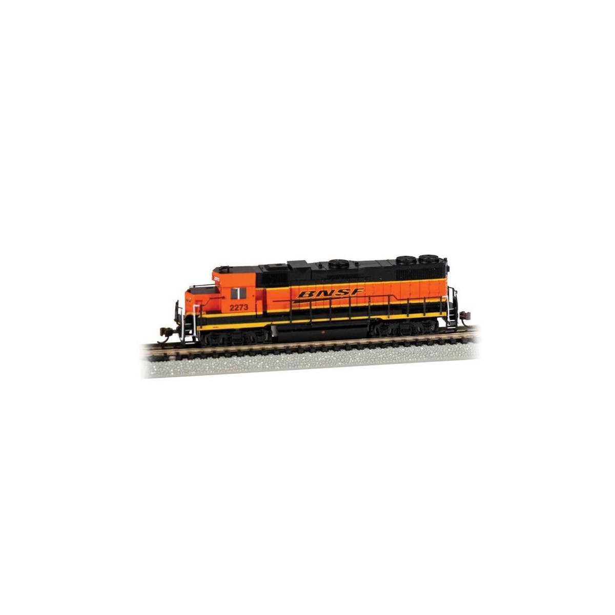 EMD GP38-2 Dynamic Brakes - Standard DC -- BNSF Railway 2273 (H3 black, orange Wedge Logo), N, Bachmann Industries 61751