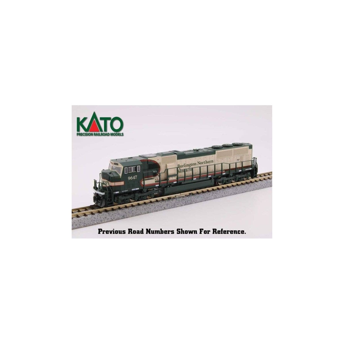 EMD SD70MAC w/Cab Headlight - Standard DC -- Burlington Northern Santa Fe 9647 (Early Merger Warbo, N, Kato USA Inc 1766503