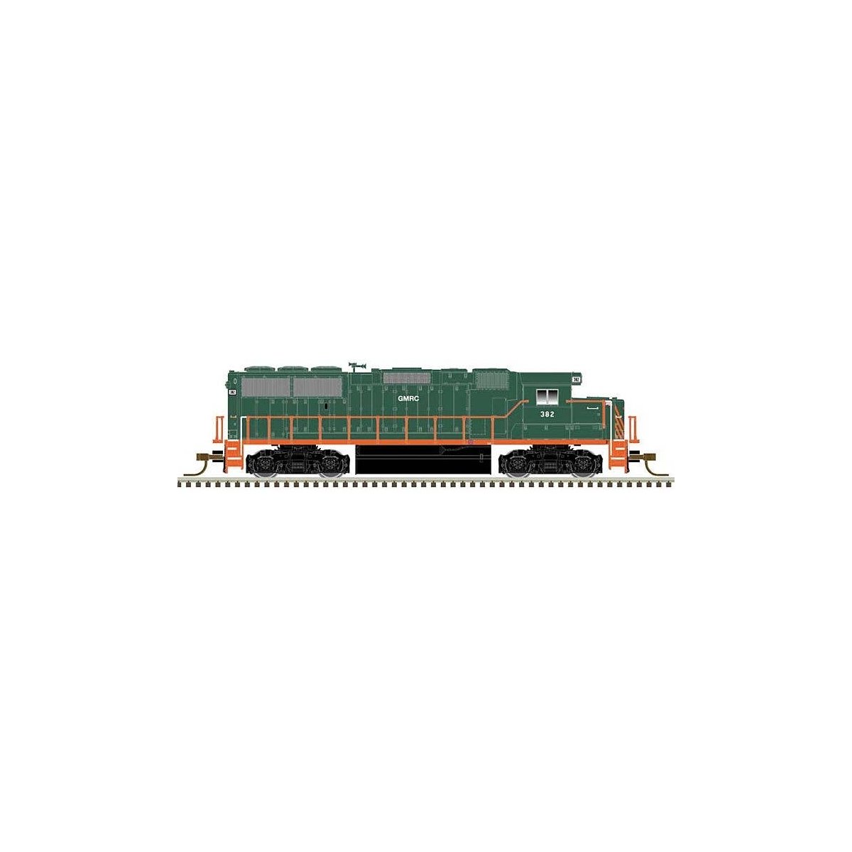 EMD GP60 - Standard DC - Master(TM) Silver -- Green Mountain Railroad 382 (green, ora, N, Atlas Model Railroad Co. 40004912