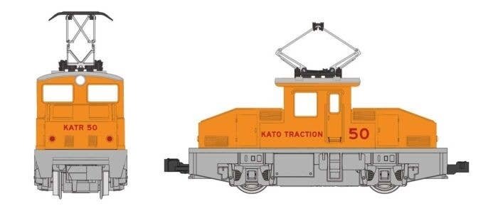 2-Axle Steeple Cab Electric - Standard DC - Pocket Line -- Kato Traction KATR 50 (yellow, red), N, Kato USA Inc 10504US
