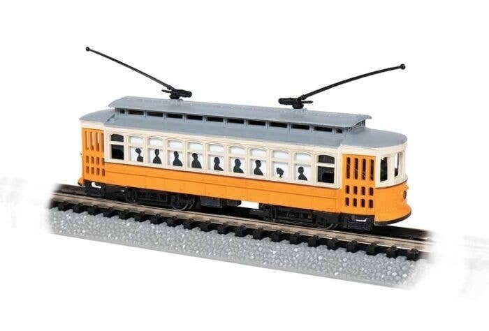 Brill Trolley - Standard DC -- Painted, Unlettered (orange, cream, gray), N, Bachmann Industries 61089