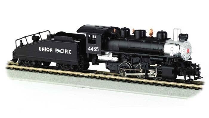 USRA 0-6-0 with Slope-Back Tender - Standard DC with Smoke -- Union Pacific 4455 (black, sil, HO, Bachmann Industries 50623