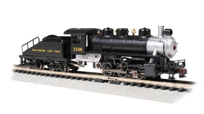 USRA 0-6-0 with Slope-Back Tender - Standard DC -- Baltimore & Ohio 1138 (black, graphite), N, Bachmann Industries 50555