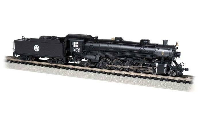 4-8-2 Light Mountain - Sound and DCC -- New York, Ontario & Western 405 (black, graphite), N, Bachmann Industries 53455