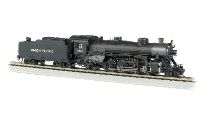 USRA Light 2-8-2 Mikado w/Medium Tender - Standard DC -- Union Pacific 2481 (black, graphite, HO, Bachmann Industries 54406