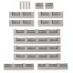 Concrete Wall with Iton Grates -- Total Length 59-1/16′ 150cm, 1′ 2.6cm Tall, HO Faller Gmbh 180419