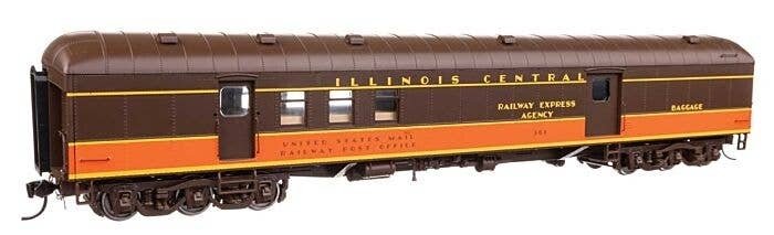 70′ Heavyweight RPO-Baggage Car w/Arched Roof - Ready to Run -- Illinois Central 361, HO, WalthersProto 17418