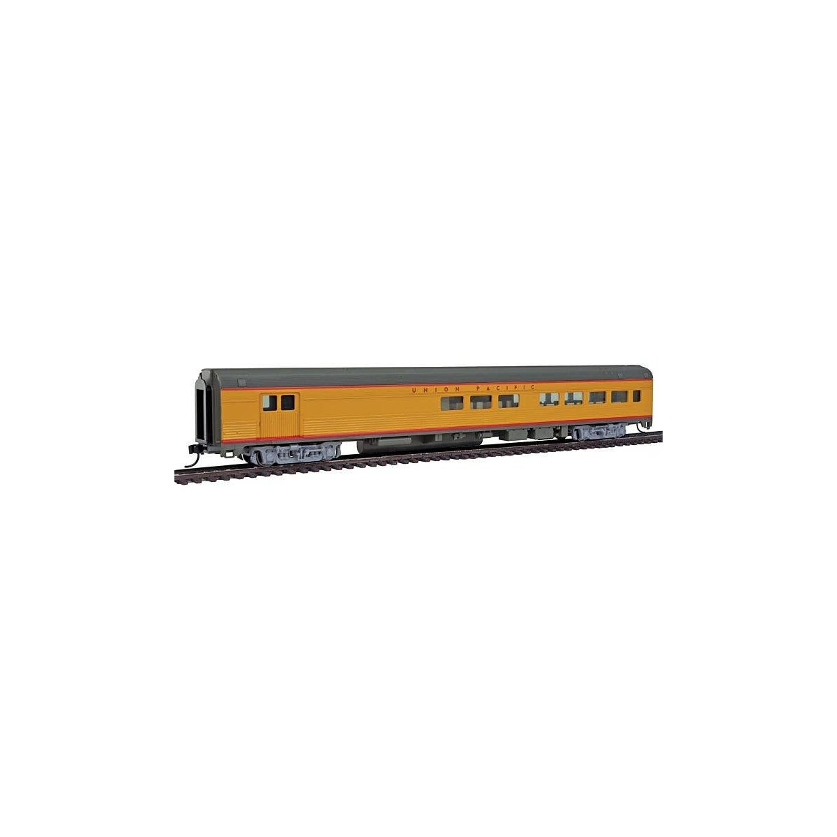 85′ Budd Baggage-Lounge - Ready to Run -- Union Pacific (Armour Yellow, gray, red), HO, WalthersMainline 30058