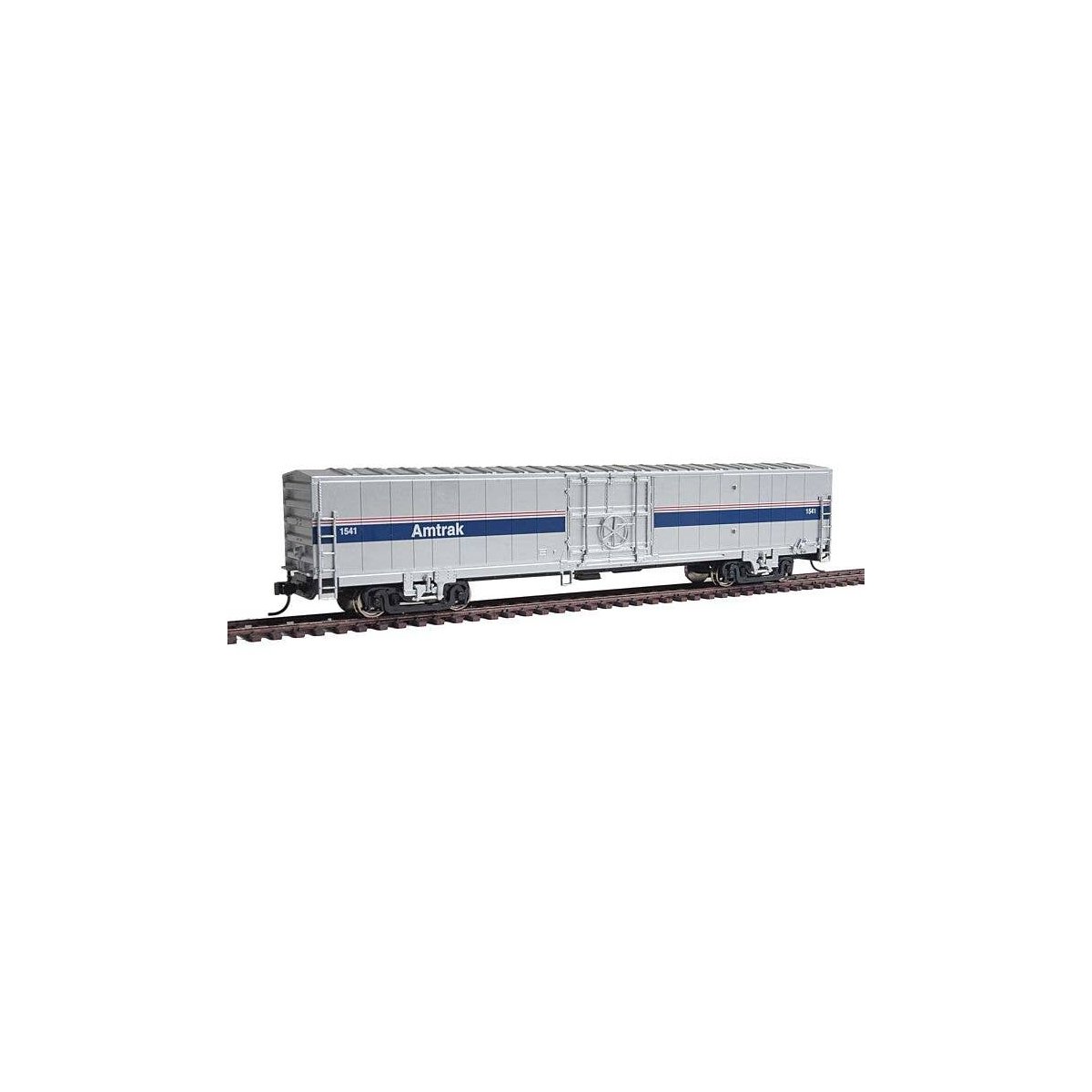 60′ Thrall Material Handling Car MHC-2 - Ready To Run -- Amtrak(R) 1541 (Phase IV silver, Wide , HO, WalthersMainline 31101