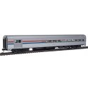 85′ Budd Baggage-Lounge - Ready to Run -- Amtrak (Phase III silver Equal red, white, blue Strip, HO, WalthersMainline 30051