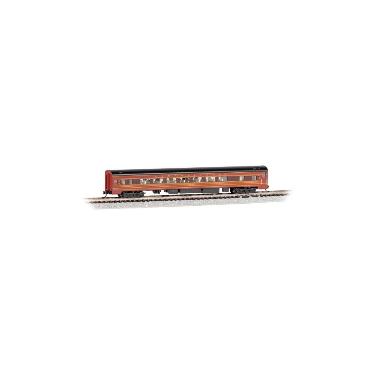 85′ Smooth-Side Coach with Interior Lighting - Ready to Run -- Pennsylvania Railroad 4296 (Fl, N, Bachmann Industries 14260