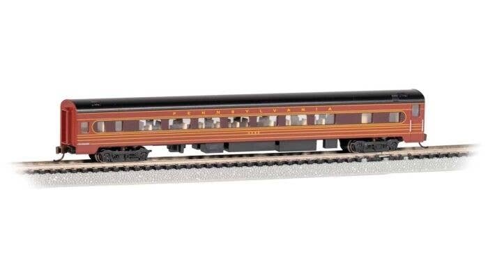 85′ Smooth-Side Coach with Interior Lighting - Ready to Run -- Pennsylvania Railroad 4296 (Fl, N, Bachmann Industries 14260