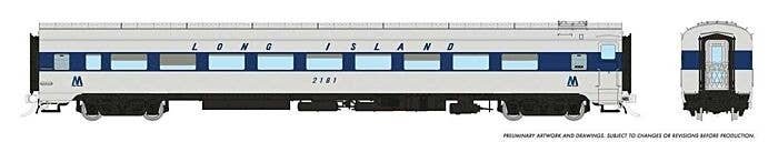 CC&F Lightweight Coach - Ready to Run - Super Continental Line(TM) -- Long Island Railroad 21, HO, Rapido Trains Inc 100404
