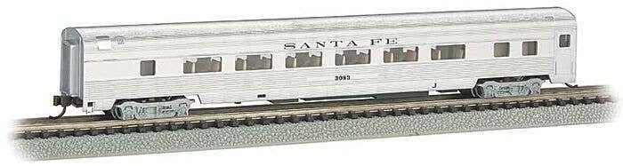 85′ Fluted-Side Coach with Interior Lighting - Ready-to-Run -- Atchison, Topeka & Santa Fe 30, N, Bachmann Industries 14755