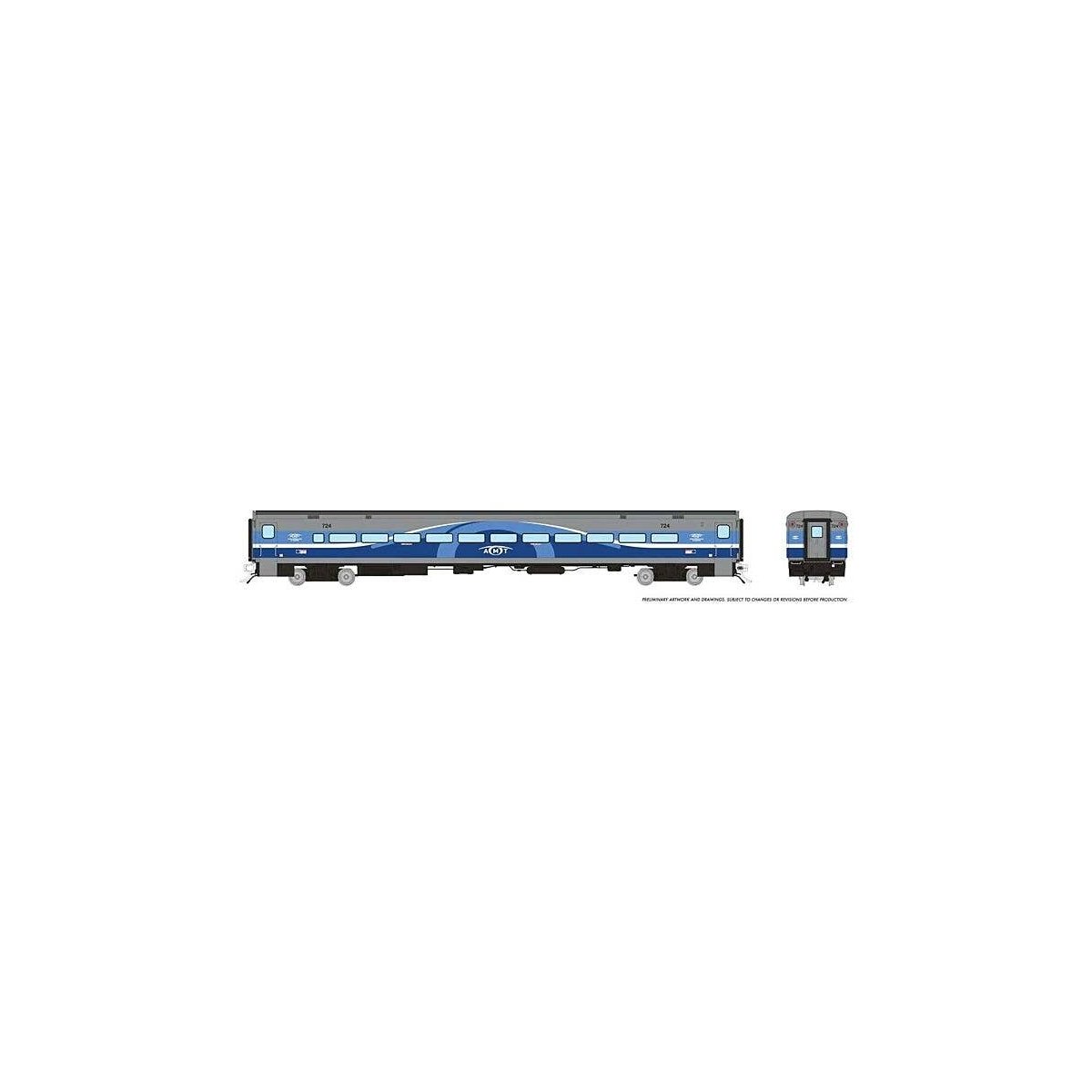 P-S Comet Commuter Coach - Ready to Run -- Montreal AMT 724 (Late silver, blue), HO, Rapido Trains Inc 128524