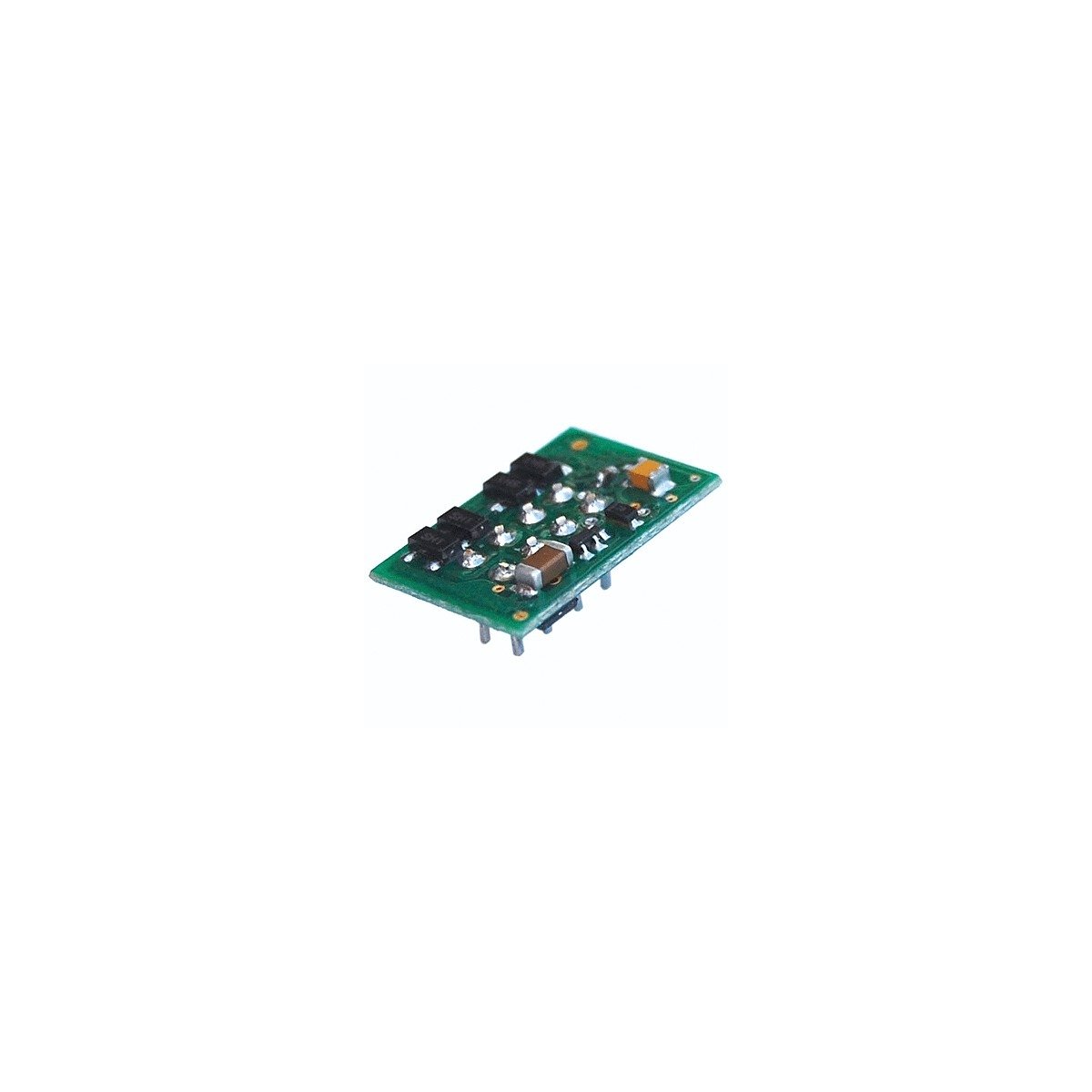 DP2X-UK 2-Function DCC Decoder w/Direct 8-Pin NMRA Plug On Board - Control Onl -- 90-Degree Plug - .474 x .702 x .160′ 1.2 x 1
