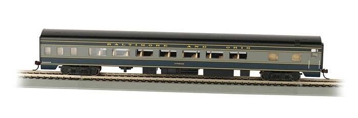 85′ Smooth-Side Coach w/Lights - Ready to Run -- Baltimore & Ohio, HO, Bachmann Industries 14203