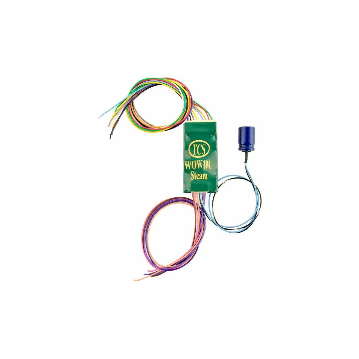 WOW101-Steam Sound & DCC Control Decoder w/9-Pin JST - WOWSound(TM) -- Light, Medium & Heavy Steam - 1.35 x .66 x .22′ 34.29 x