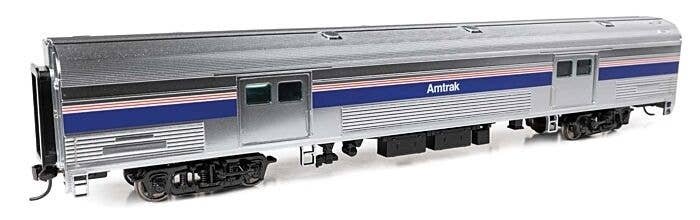 73′ Budd Baggage Car - Ready to Run -- Amtrak Phase IV (white lettering) Decal, HO, WalthersProto 13084