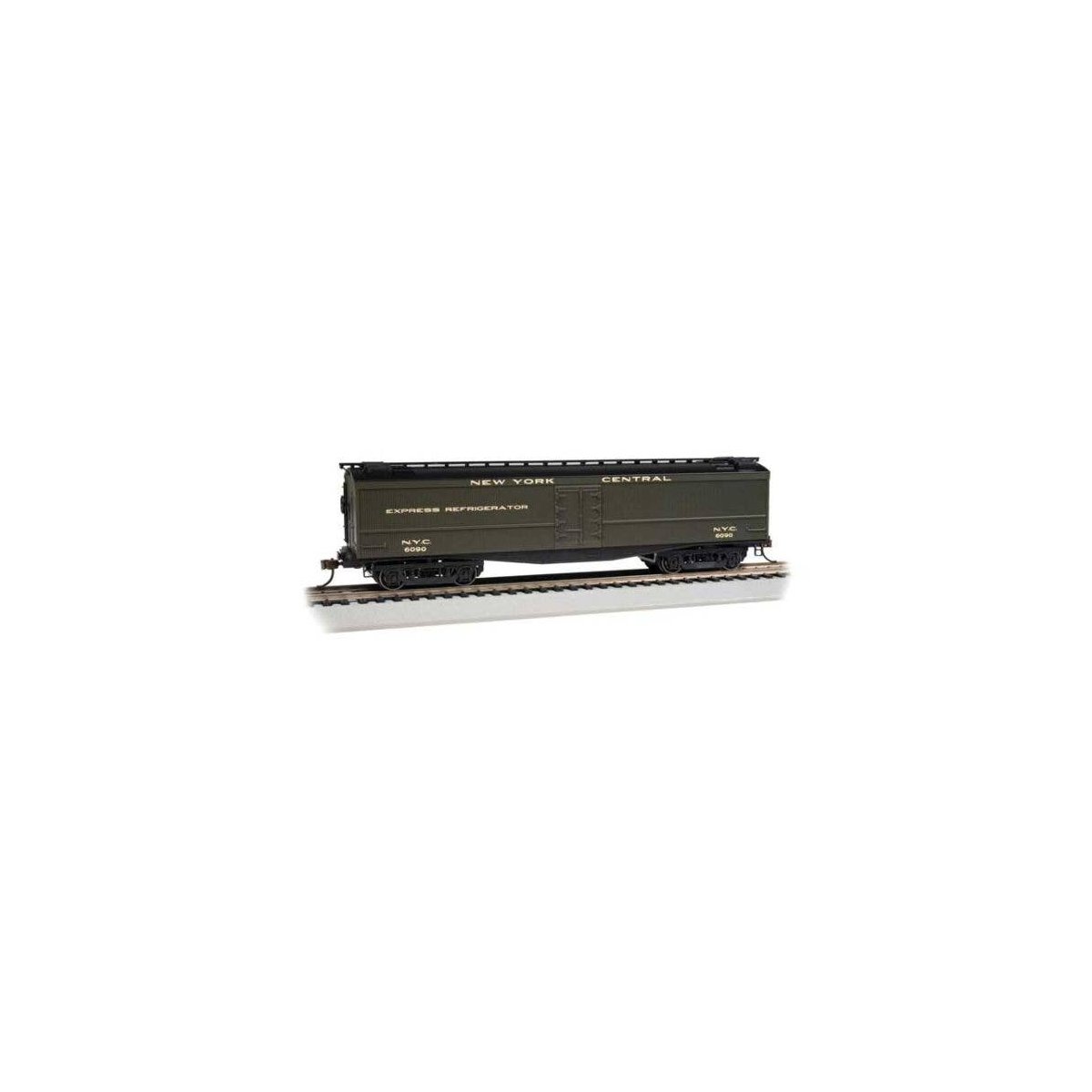 50′ Wood Express Reefer - Ready to Run -- New York Central 6090 (Pullman Green, black), HO, Bachmann Industries 75702