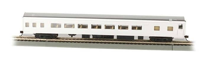85′ Smooth-Side Coach w/Lights - Ready to Run -- Painted, Unlettered (aluminum), HO, Bachmann Industries 14208