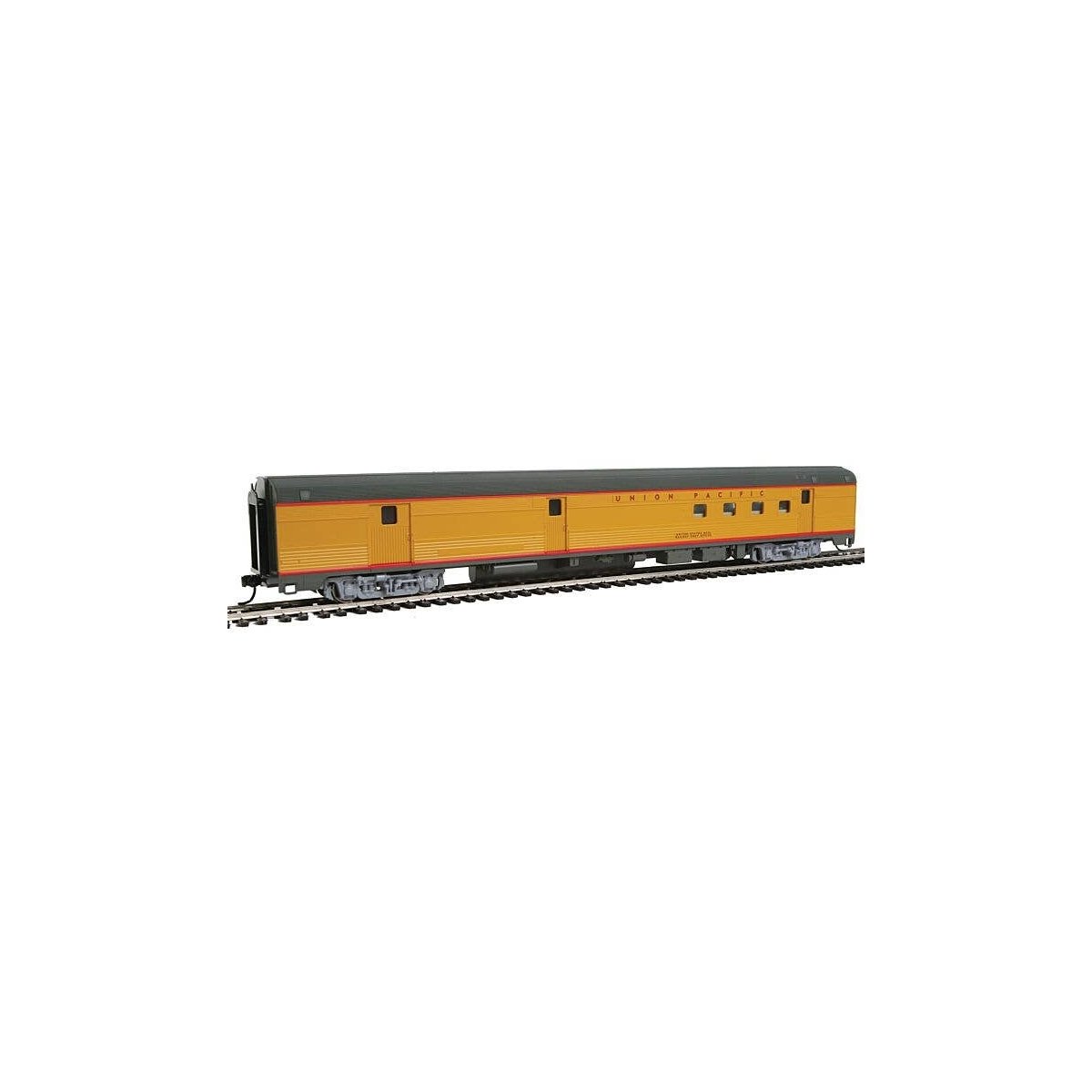 85′ Budd Baggage-Railway Post Office - Ready To Run -- Union Pacific(R) (Armour Yellow, gray), HO, WalthersMainline 30308