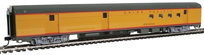 85′ Budd Baggage-Railway Post Office - Ready To Run -- Union Pacific(R) (Armour Yellow, gray), HO, WalthersMainline 30308