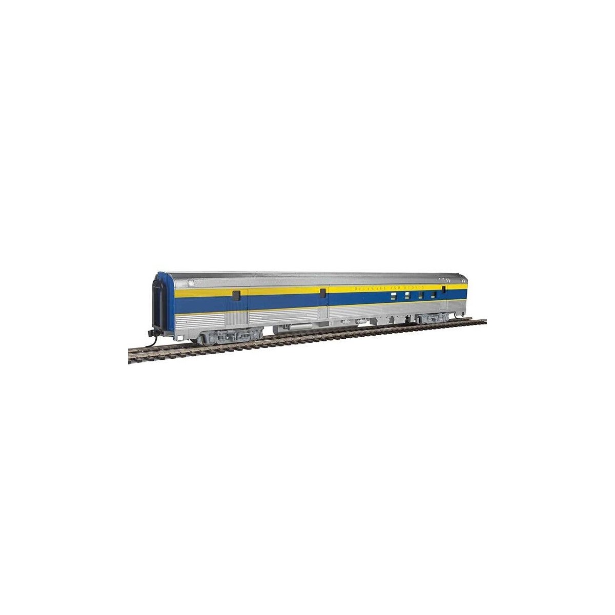 85′ Budd Baggage-Railway Post Office - Ready To Run -- Delaware & Hudson (silver, blue, yellow), HO, WalthersMainline 30312