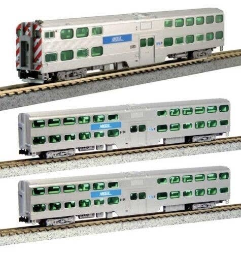 Gallery Bi-Level Commuter Train 3-Car Set w/Sound Cab Car - Ready to Run, N, Kato USA Inc 1068703S