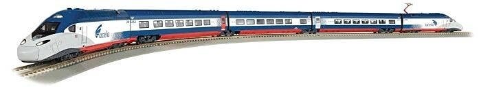Amtrak Acela II Train Set - Standard DC - Spectrum(R) -- Powered & Unpowered Locos, 3 Cars, 8, HO, Bachmann Industries 1206