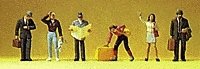 Pedestrians -- Travelers Waiting pkg(6), N, Preiser Kg 79112